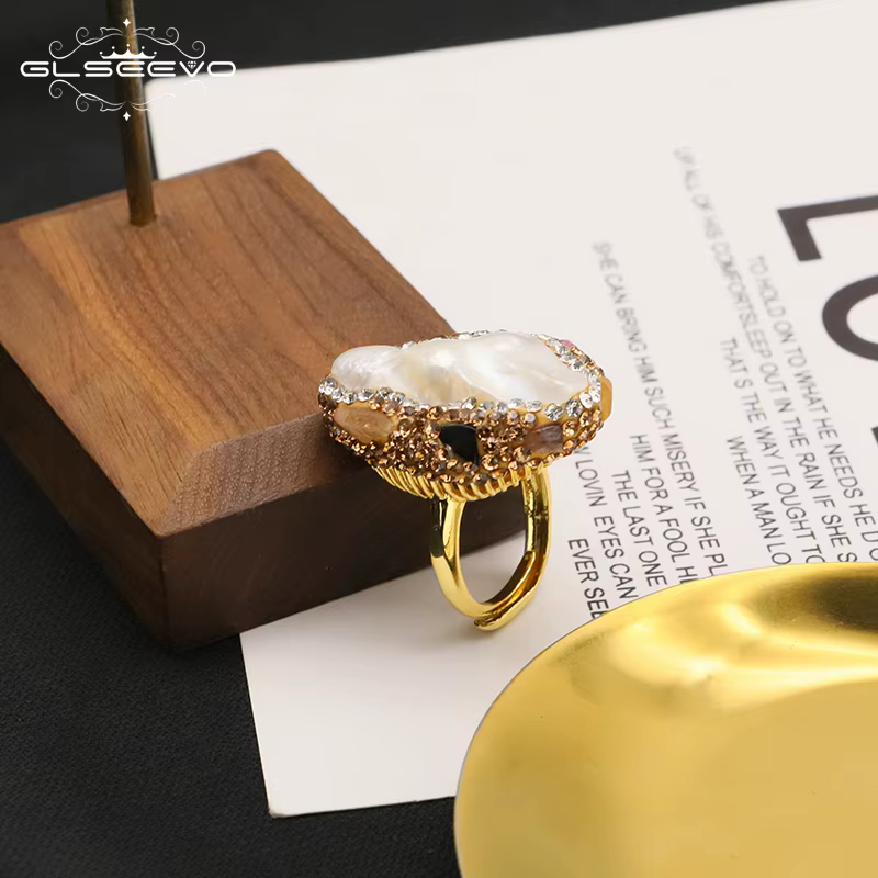 Bague en Perles Baroques Naturelles pour Femme