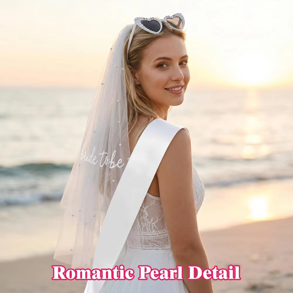 Ensemble d'accessoires pour future mariée avec voile