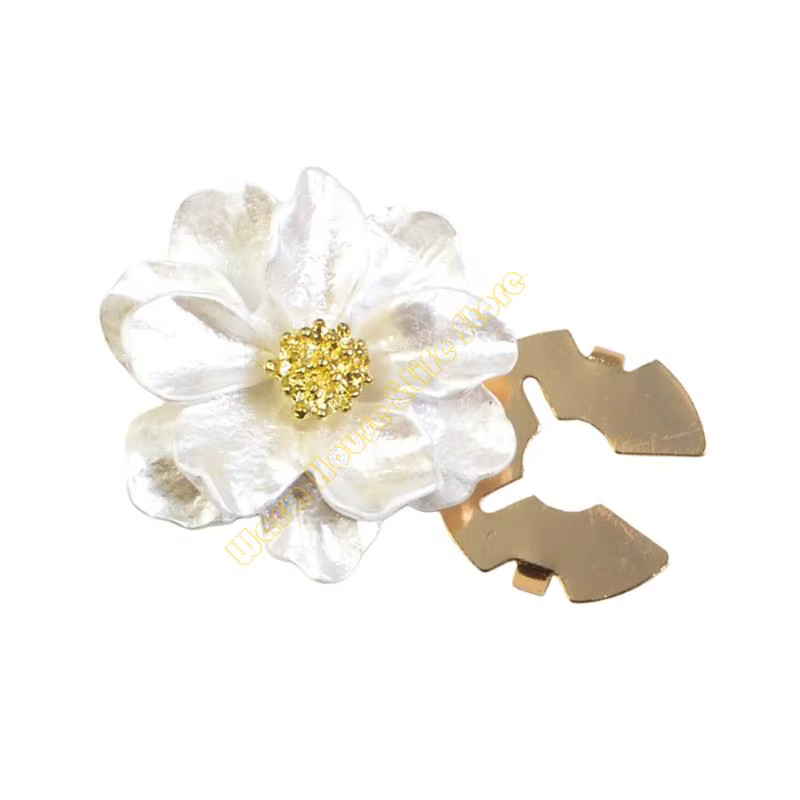 Boutons manchette chemise à Clip à fleurs nacrées