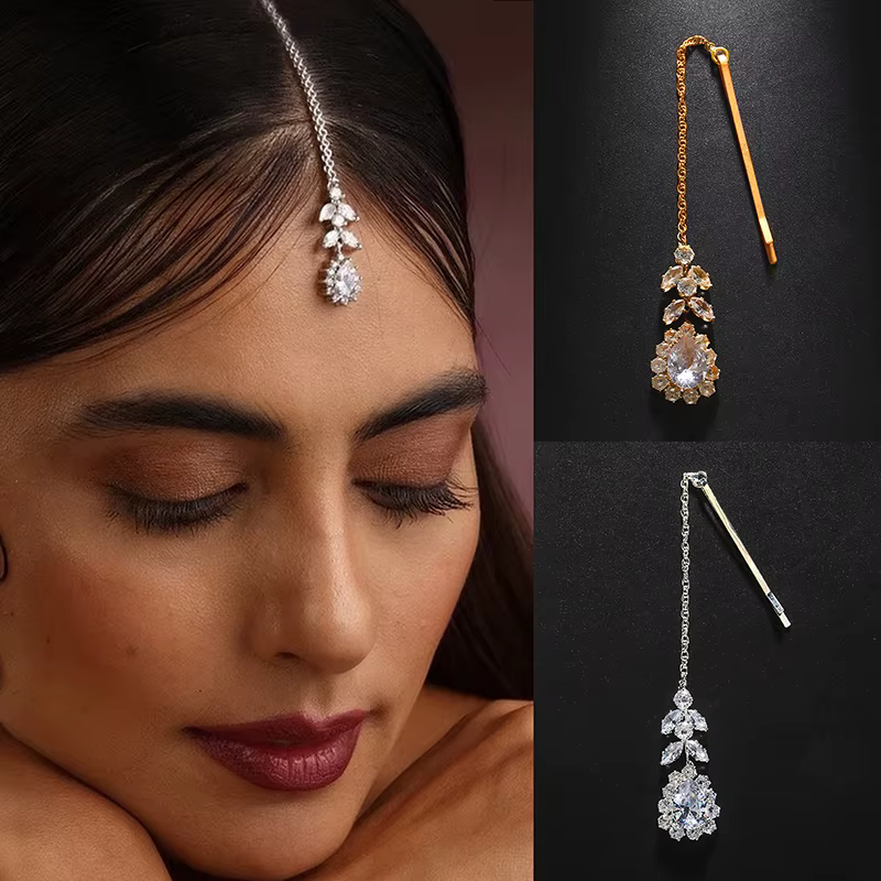 Chaîne de tête indienne élégante pour mariée
