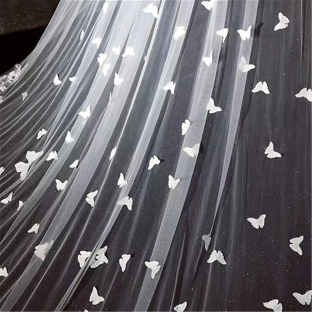 Voile de mariage long bord en dentelle