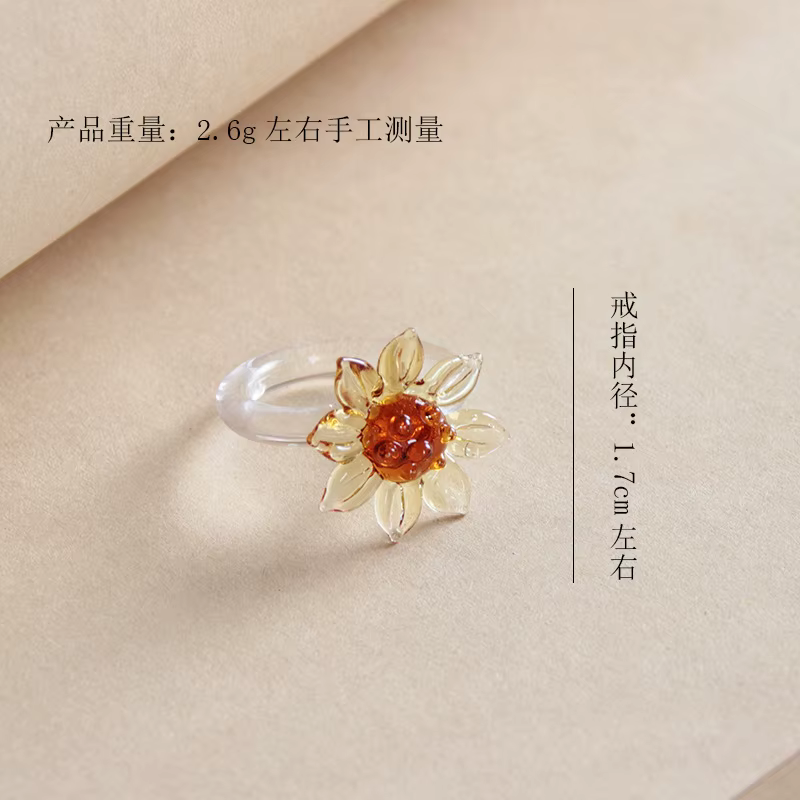 Bague en verre émaillé fait à la main pour femmes