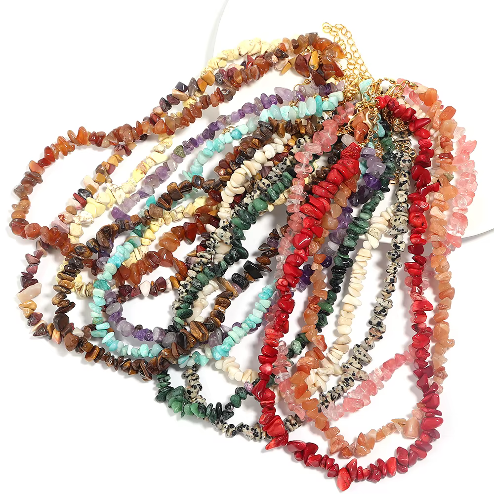Collier ras du cou en pierre naturelle pour femmes