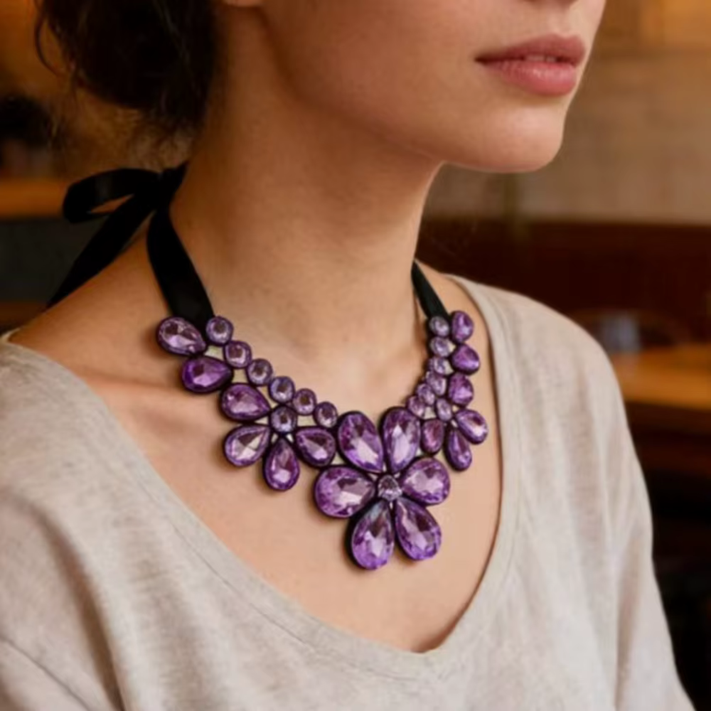 Bijoux élégants en résine transparente avec fleurs multicolores