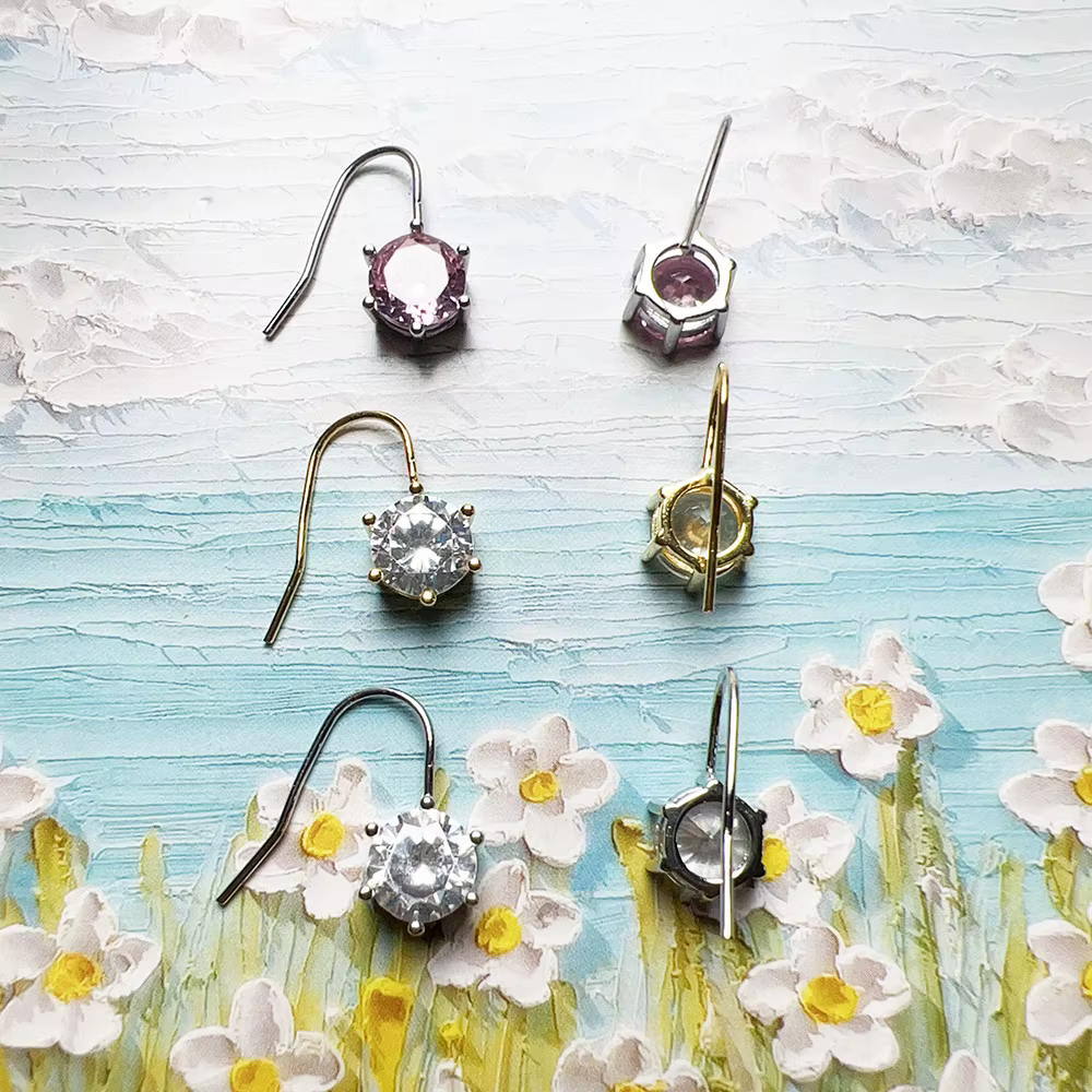 Boucles d'oreilles rondes en Zircon pour femmes