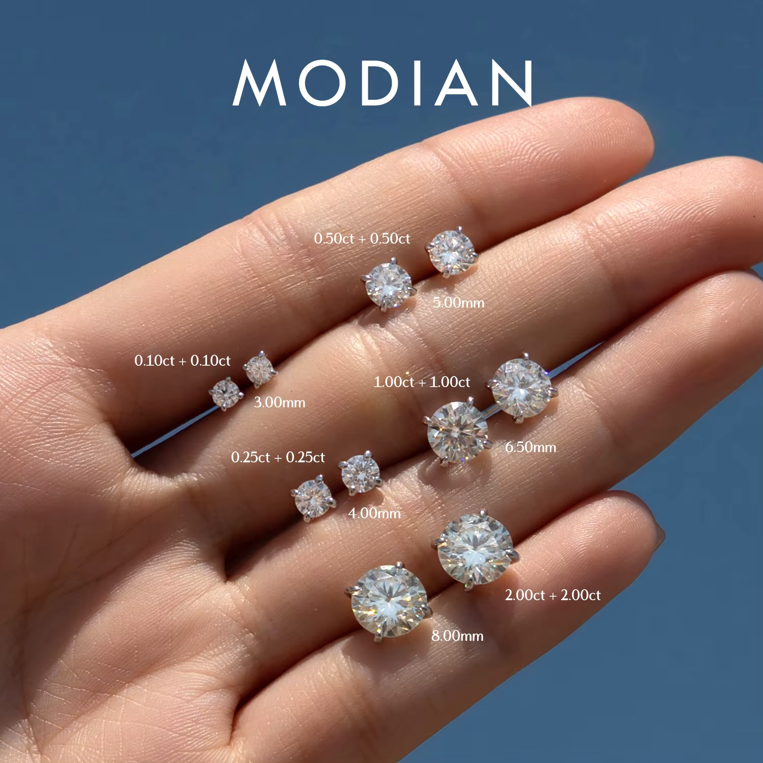 MODIAN 5 tailles D couleur Moissanite boucles d'oreilles 925 en argent Sterling scintillant luxe