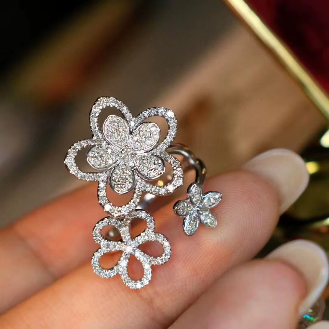 Bague ouverte en diamant français pour femme