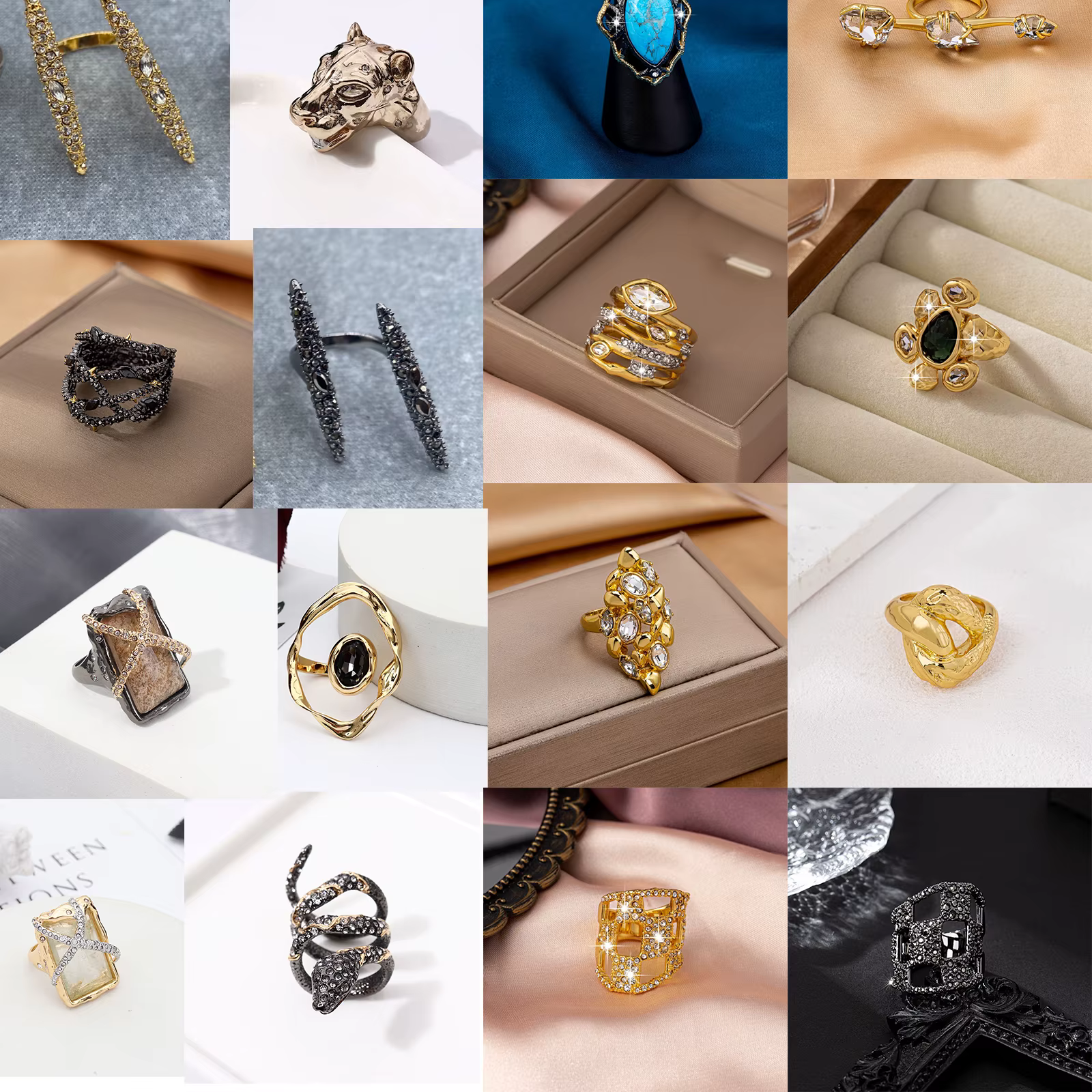 Bague Ab rétro de haute qualité européenne et américaine