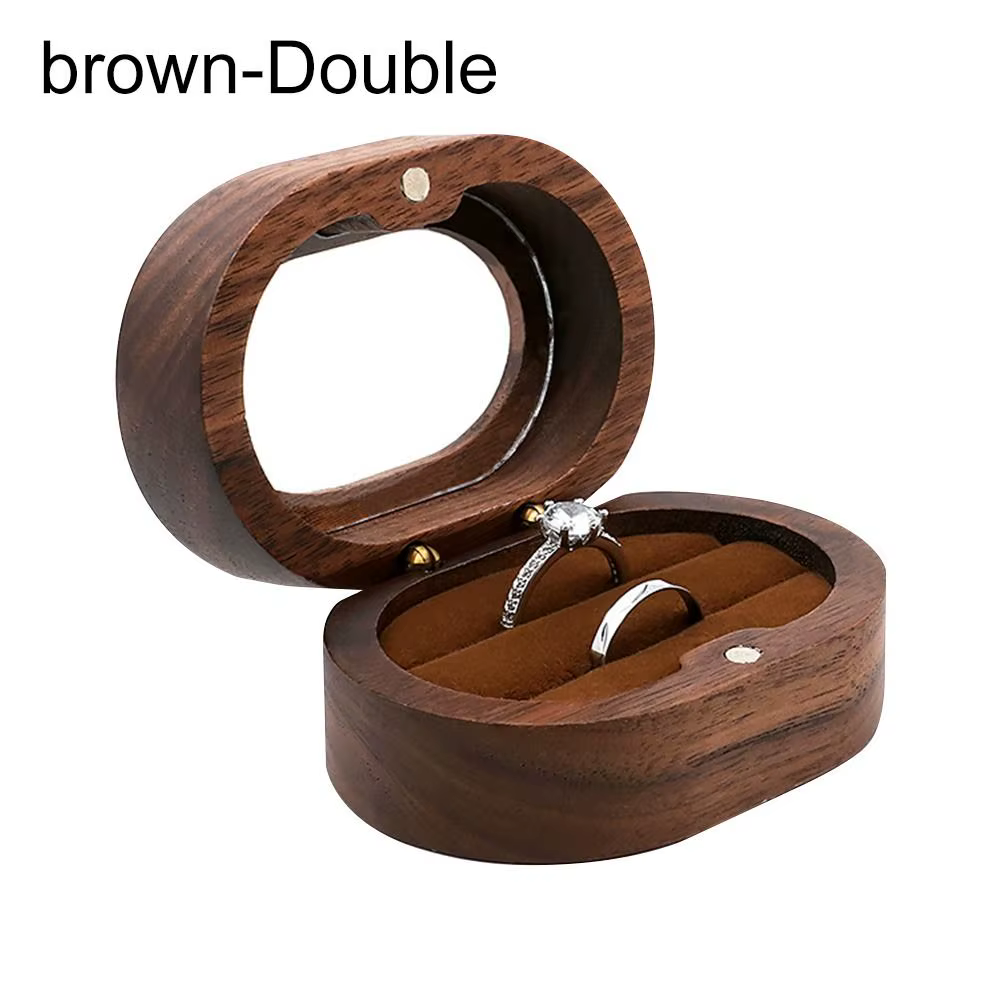 Boîte de fiançailles en bois pour amoureux