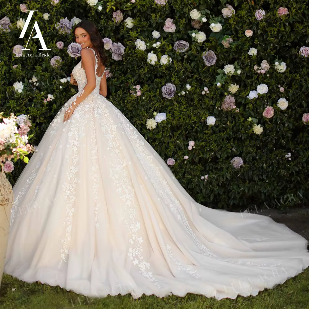 Robe de mariée sans manches 2026 Appliques romantiques
