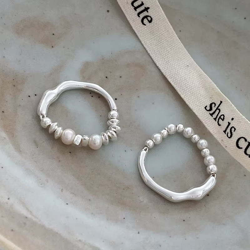 XIYANIKE perles asymétriques perle cordon élastique anneaux pour femmes fille de luxe mode coréenne nouveaux bijoux cadeau fête colheьц® ж
