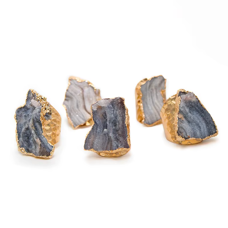 Irregualr – bague en pierre de Quartz pour femmes