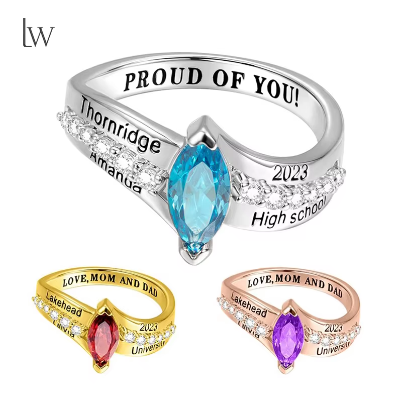 Bague de diplôme personnalisée pour femme