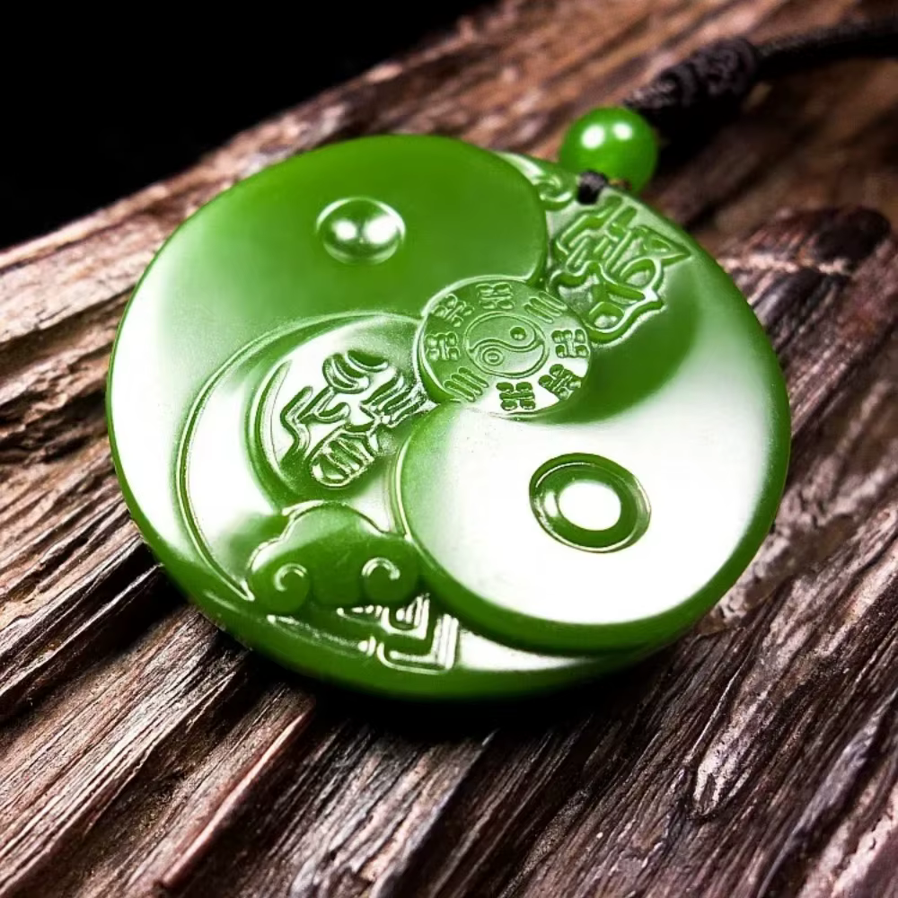 Taiji Bagua-Collier pendentif en pierre précieuse pour hommes et femmes