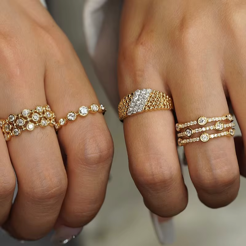 Bague plaquée or 18 carats pour femme