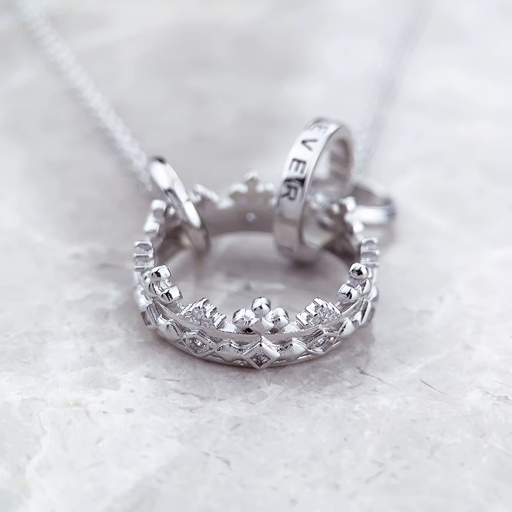 Collier reine couronne lien chaîne bijoux fins Europe 925 argent sterling tout nouveau cadeau romantique pour les femmes