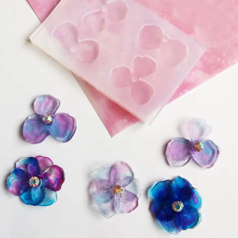 Moule à bijoux en silicone, pétale de fleur, boucle d'oreille, pendentif, élection, résine xy, compte, outil de moule, collier, artisanat, trouver des accessoires
