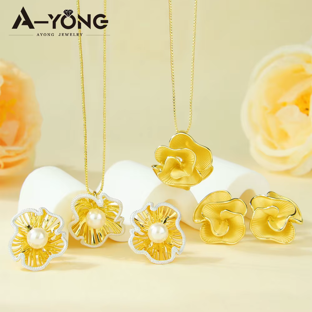 Parure de bijoux florale élégante de Dubaï