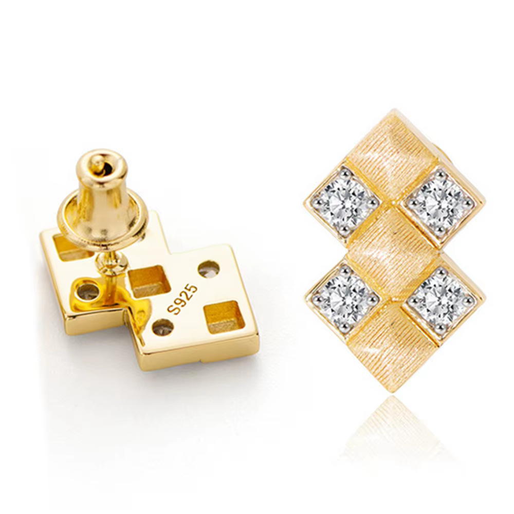 Vinregem-Boucles d'oreilles vintage en argent regardé 925