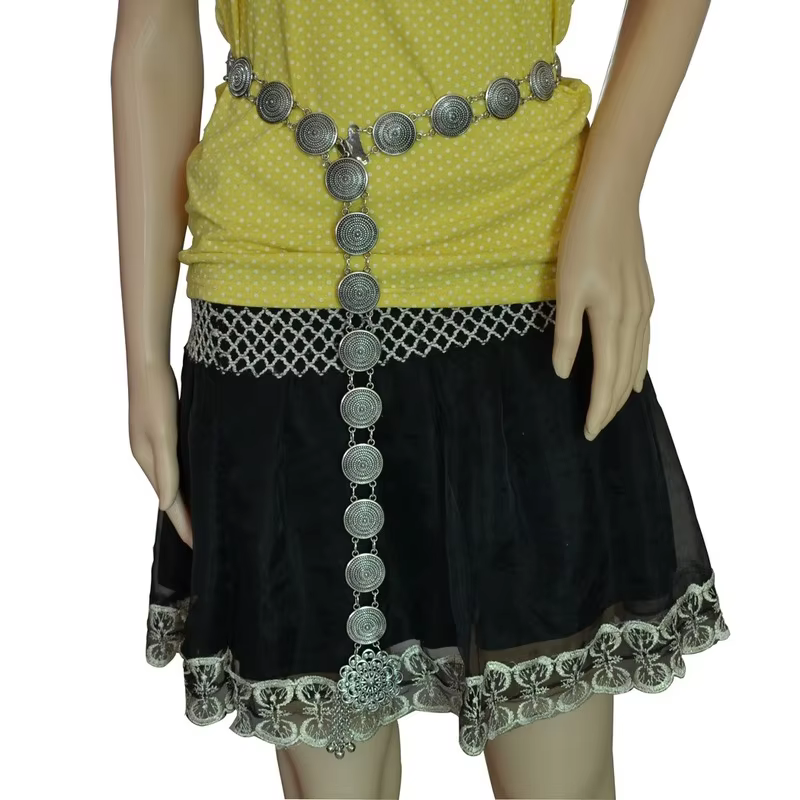 Ceinture à chaîne en métal celtique médiéval pour femmes