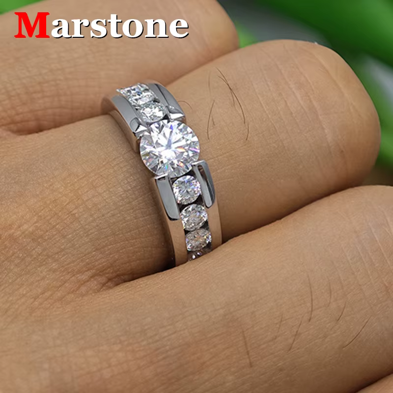 Bague en diamant Moissanite pour homme et femme