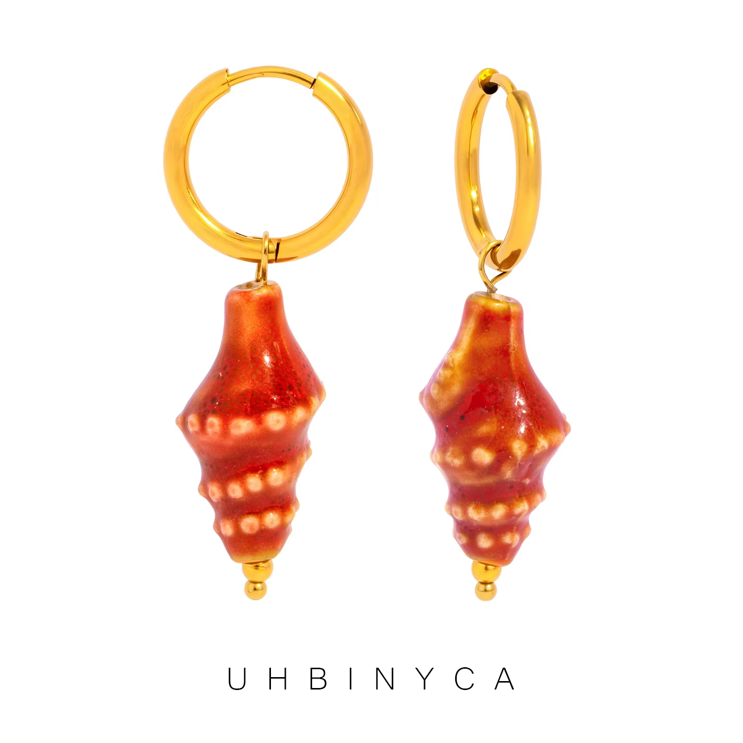 Boucles d'oreilles pendantes conque pour femmes