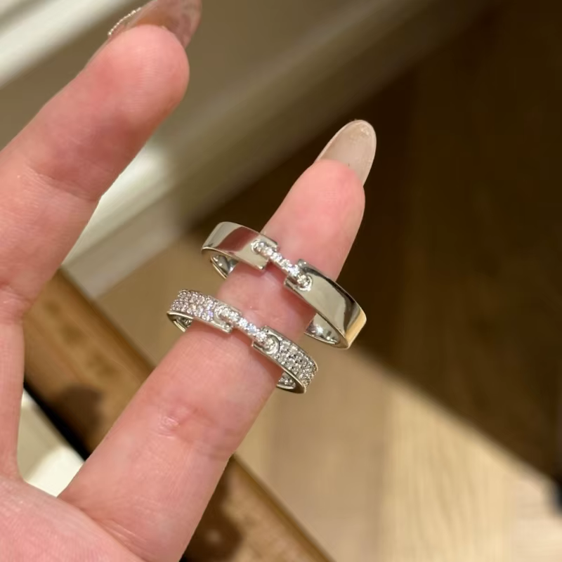 Bagues Vintage légères de luxe haut de gamme minimalistes incrustées de diamants pour femmes