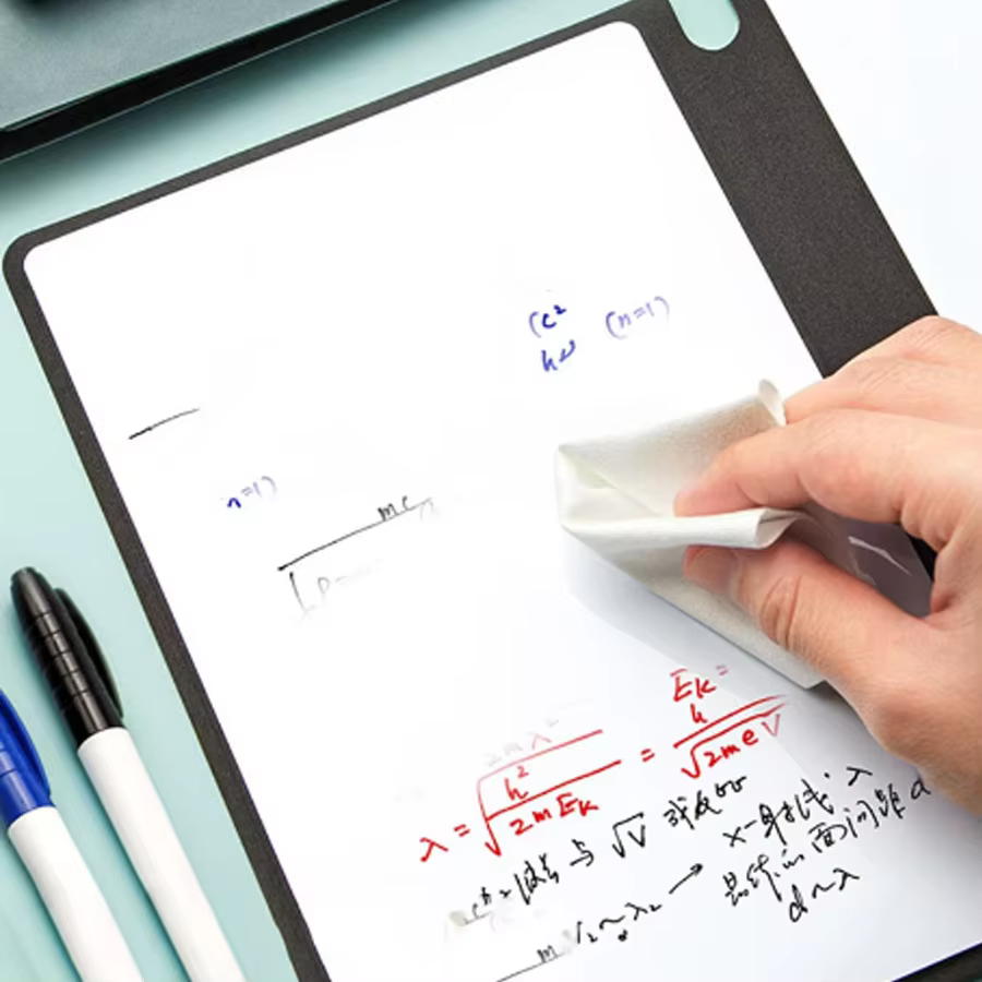 Ensemble de carnet de notes A5 réutilisable avec stylo pour tableau blanc