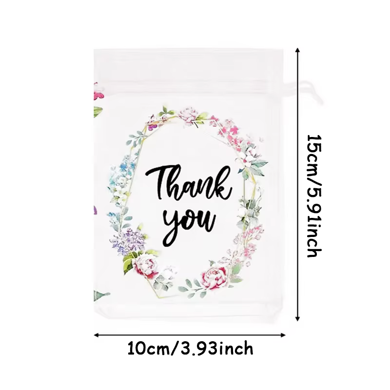 50pcs sac cadeau de remerciement sac de bijoux de broderie élégant sac de faveur de fête