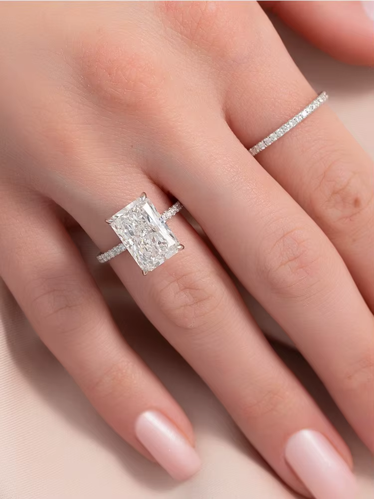 DWJ 2-5CT magnifique bague rectangulaire en Zircon en argent Sterling 925 pour les femmes anniversaire de mariage de luxe de haute qualité bijoux fins