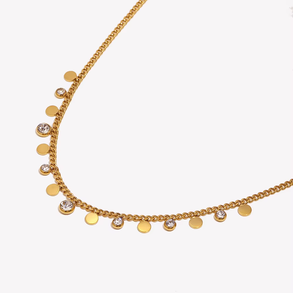 E.B.belle – petit collier rond avec pendentif en Zircon pour femmes