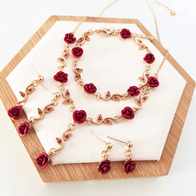 Ensemble de boucles d'oreilles et collier pour filles