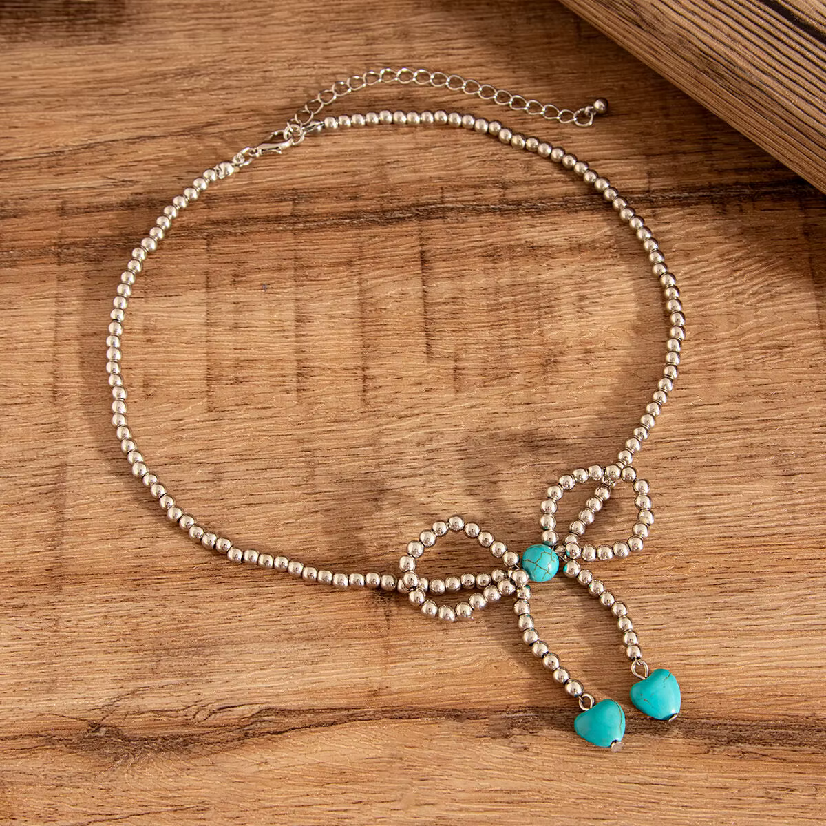 KunJoe-Collier ras du cou perlé avec nœud élégant pour femme
