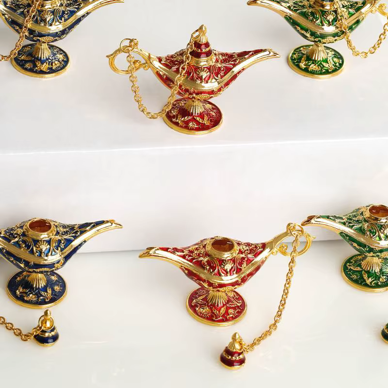 Aladdin lampe magique alliage artisanat décoratif ornements Statue mariage vacances fête maison salon bureau décoration
