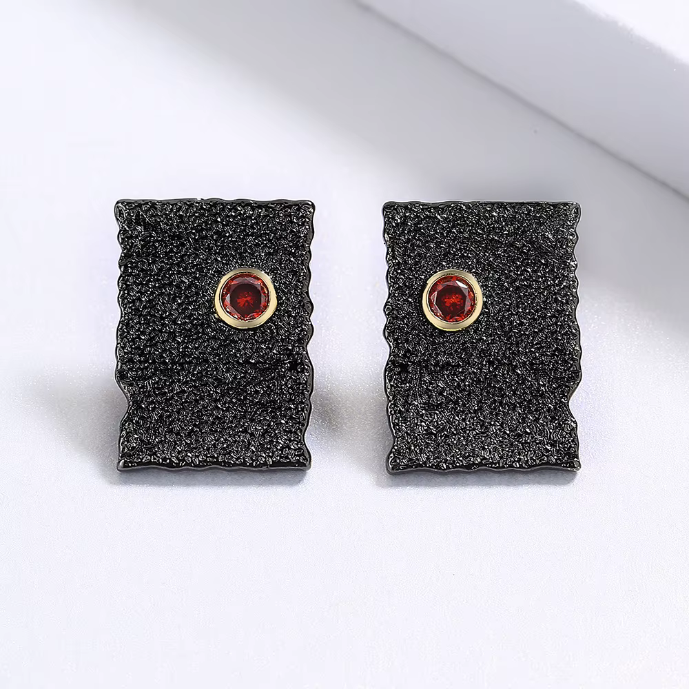 Boucles d'oreilles rectangulaires géométriques classiques pour femmes