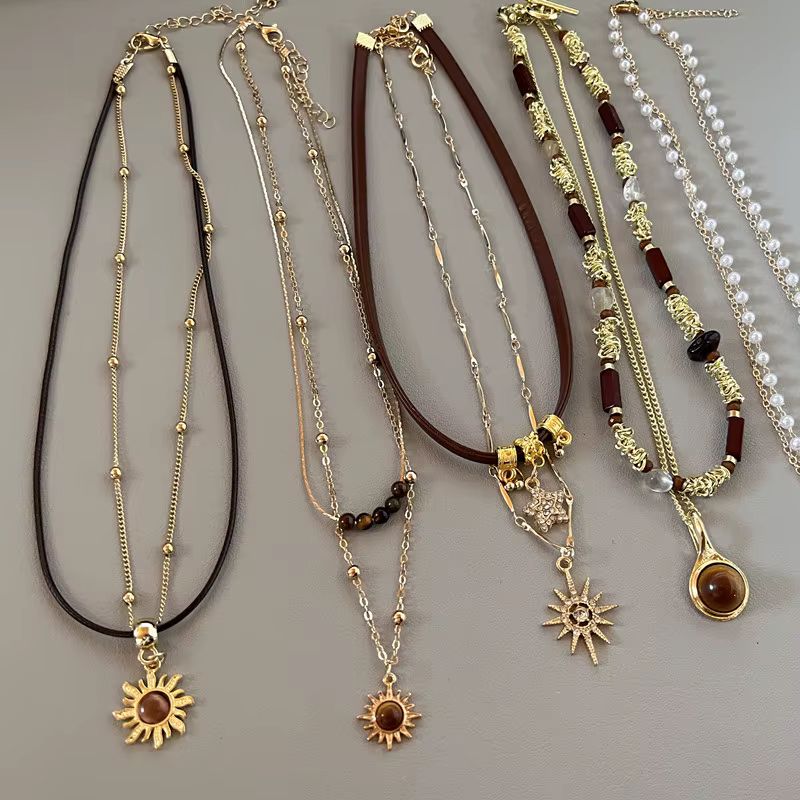 Collier en Zircon étoile du soleil pour femmes