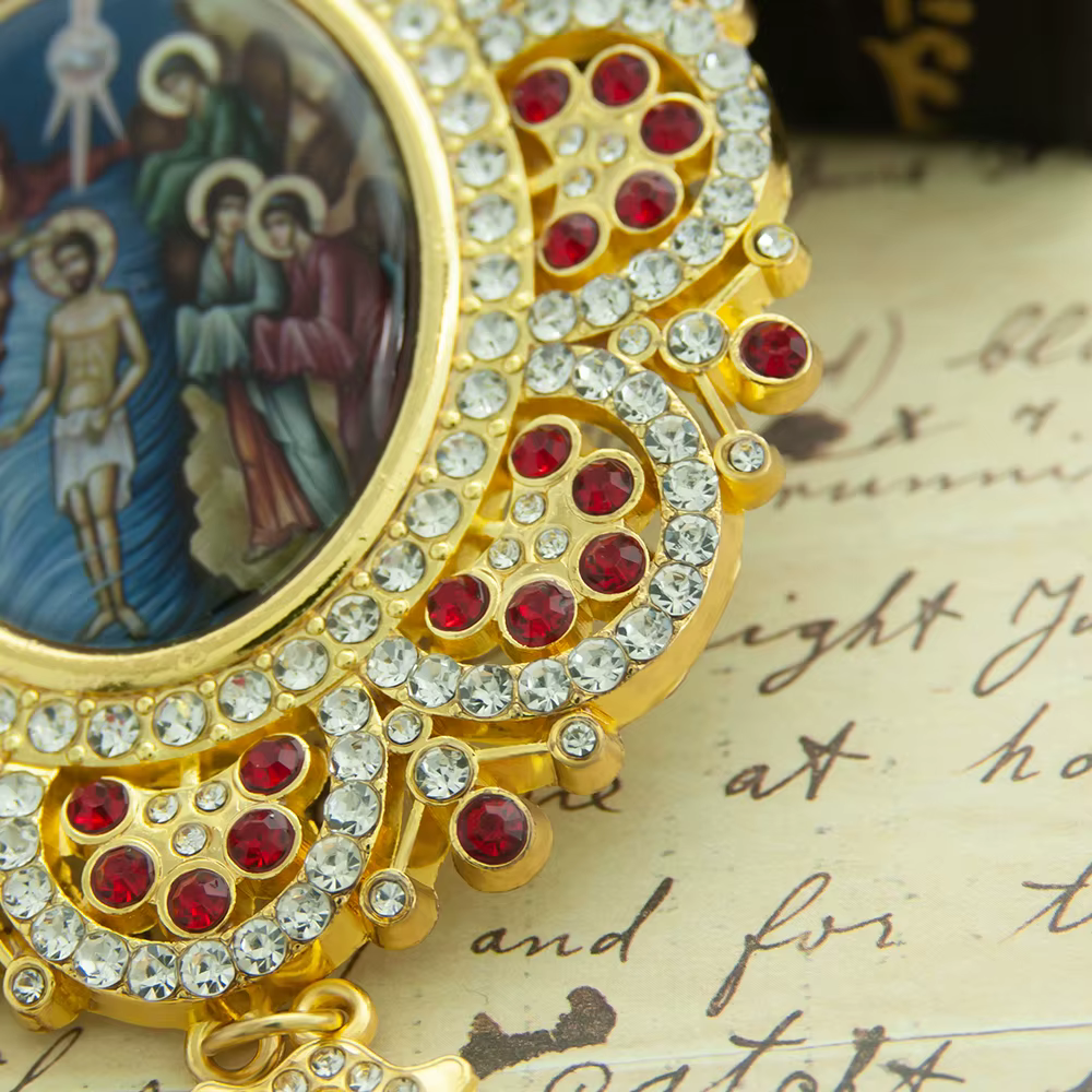 Pendentif ovale orthodoxe de la vierge marie