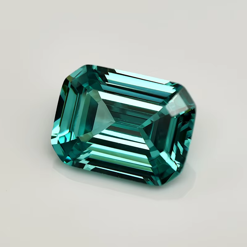 Nouvelles pierres de zircone cubique taillées en émeraude vert Paraiba/bleu Paraiba