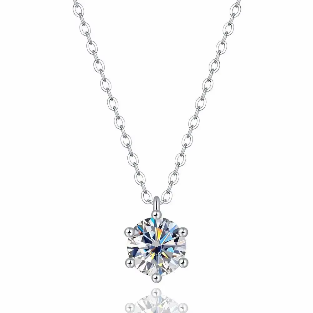 Collier avec Pendentif en Moissanite 1 Carat pour Femme
