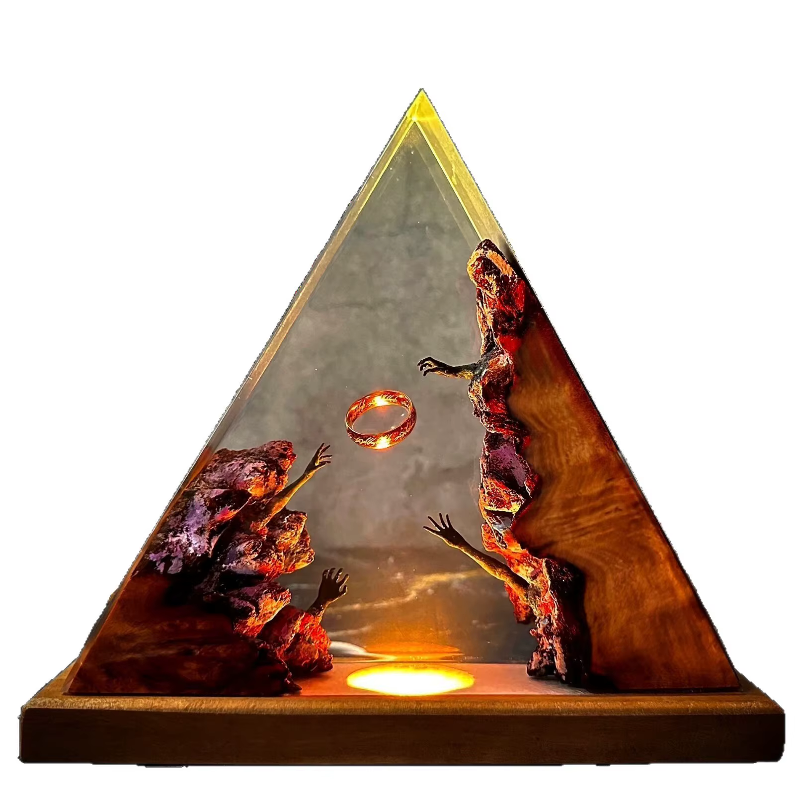 Lampe d'art en résine époxy « The One Ring »