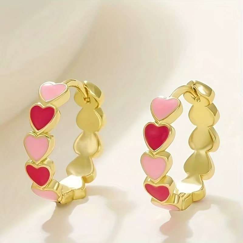 Boucles d'oreilles en forme de cœur en acier inoxydable pour femmes
