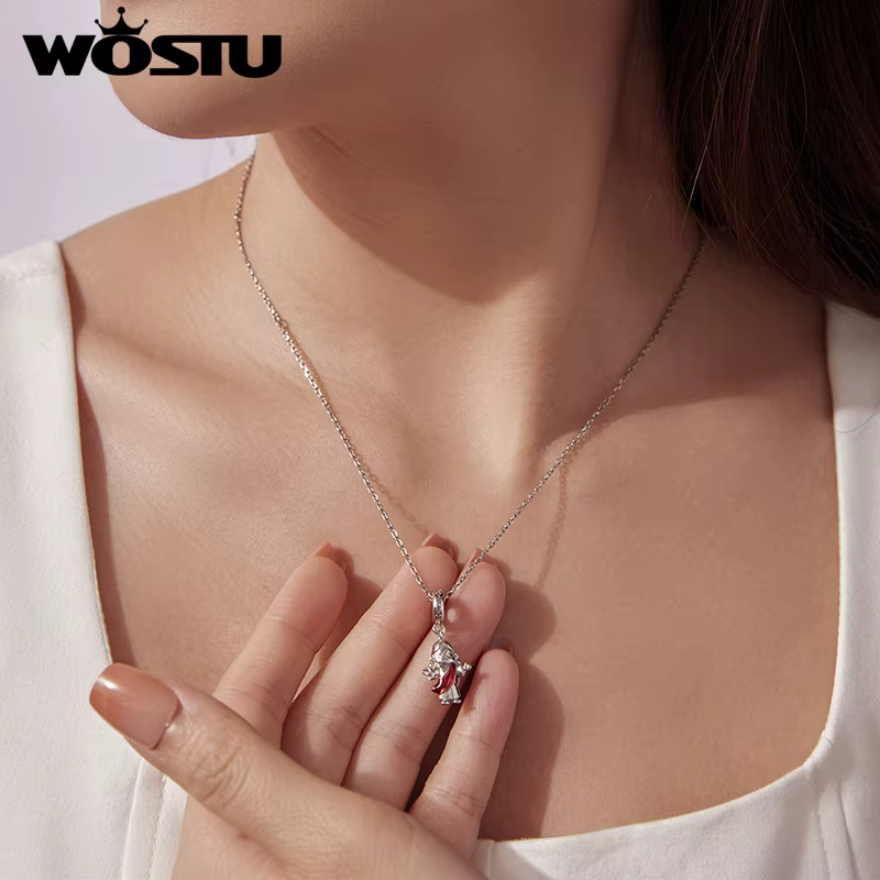 WOSTU 925 argent Sterling religieux jésus pendentif à breloque bijoux à bricoler soi-même faisant cadeau collier idéal pour bébé baptême première Communion