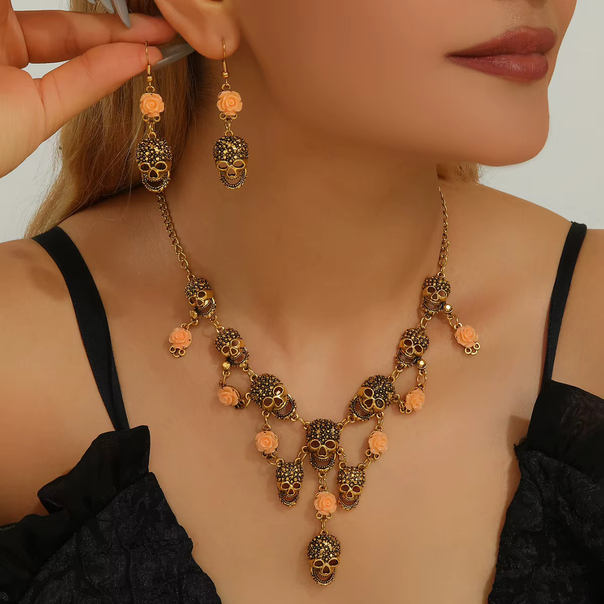 Bijoux d'Halloween exagération squelette collier ras du cou clavicule chaîne Horro fête Cosplay gland crâne os breloques colliers