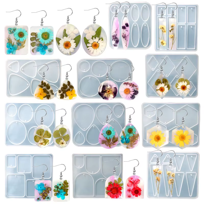 Moule géométrique en silicone pour pendentif de boucle d'oreille