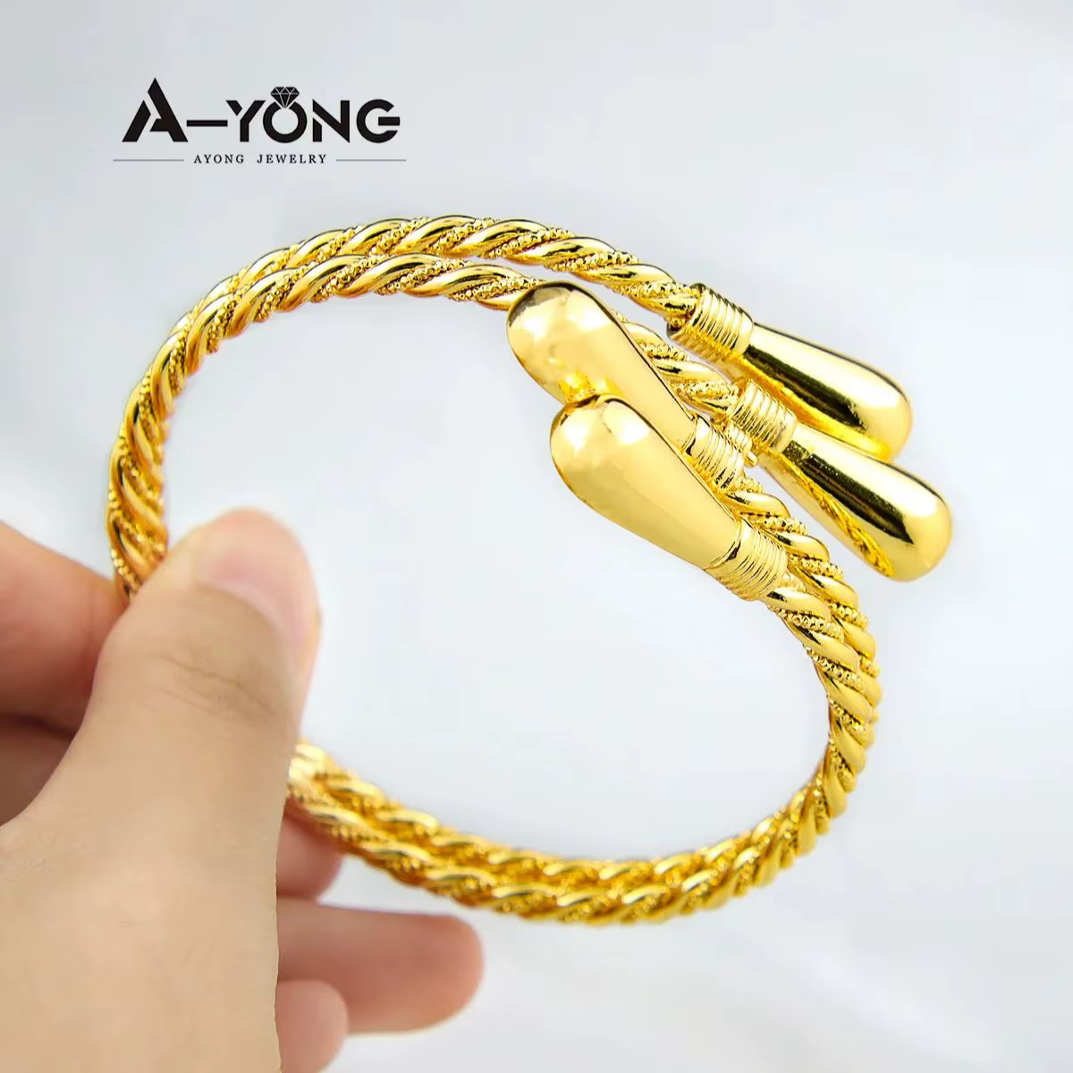 Bracelet de bijoux Vintage turc plaqué or 21 carats
