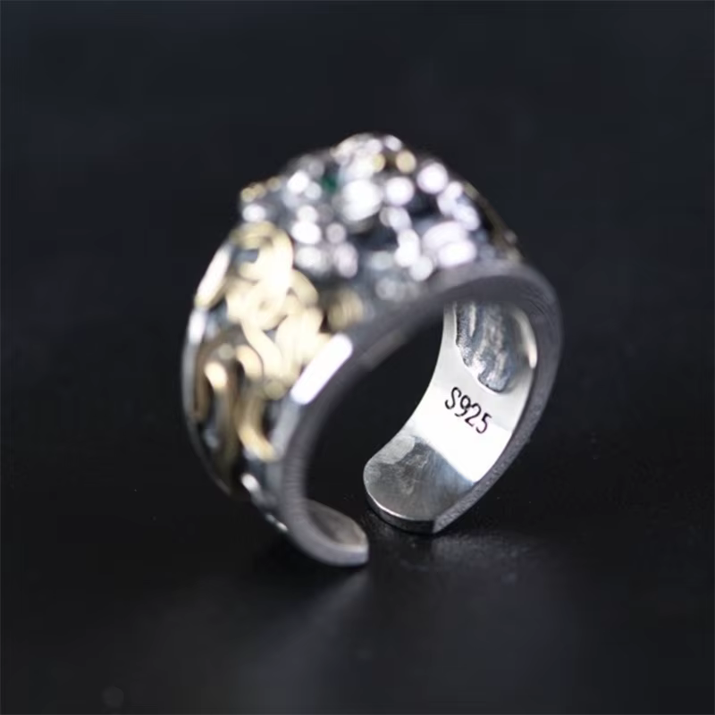 Nouvelle mode or argent Collision tigre anneau mâle doigt accessoires dominateur
