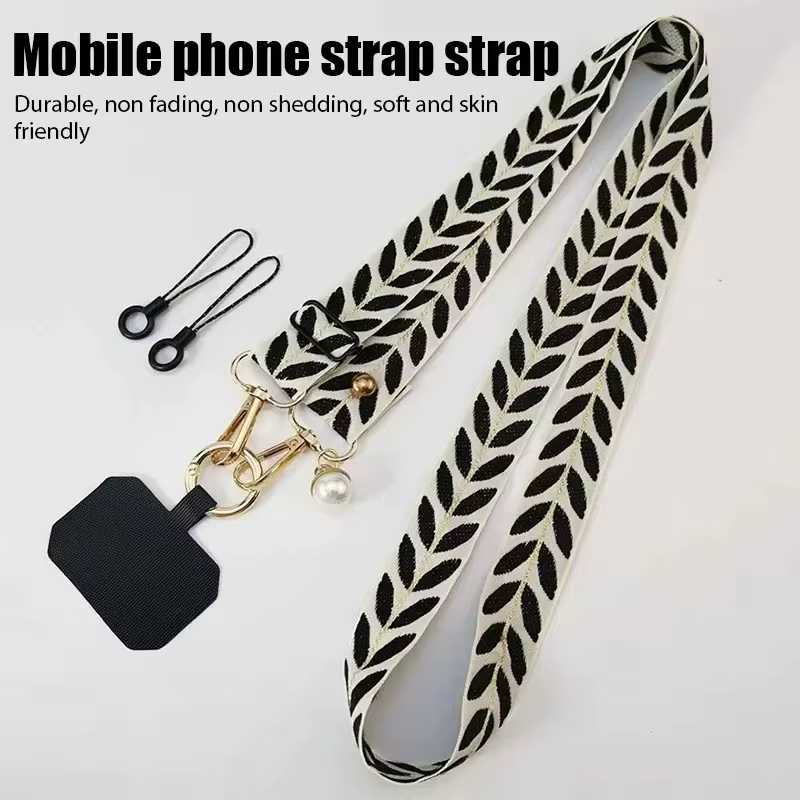 Cordon de téléphone portable réglable avec pendentif perle