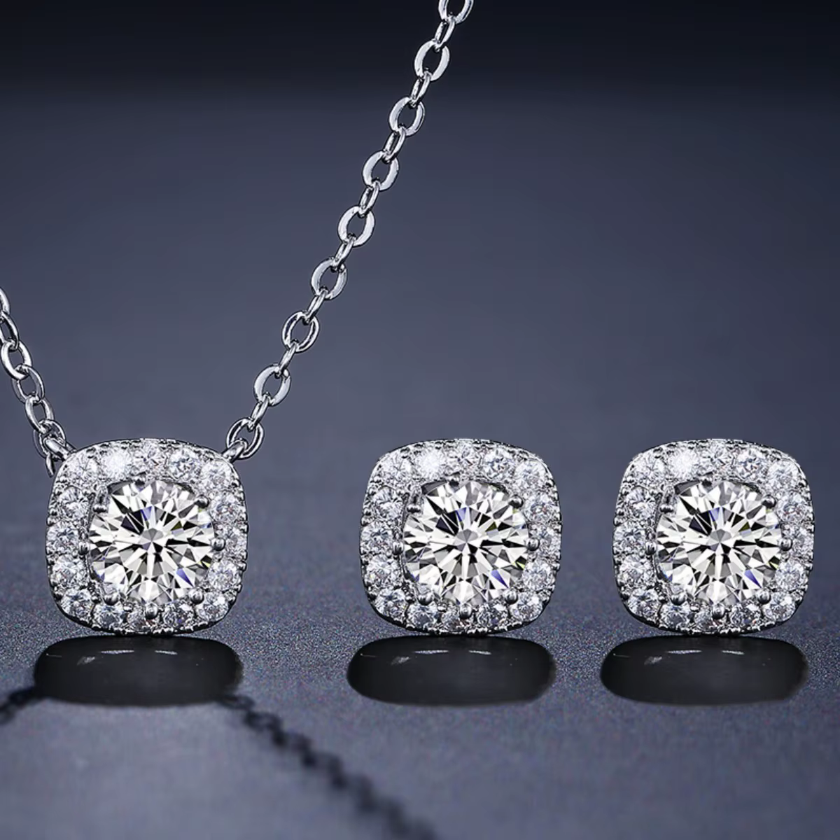 Collier et boucles d'oreilles en forme de feuille de zircone carrée brillante pour femmes