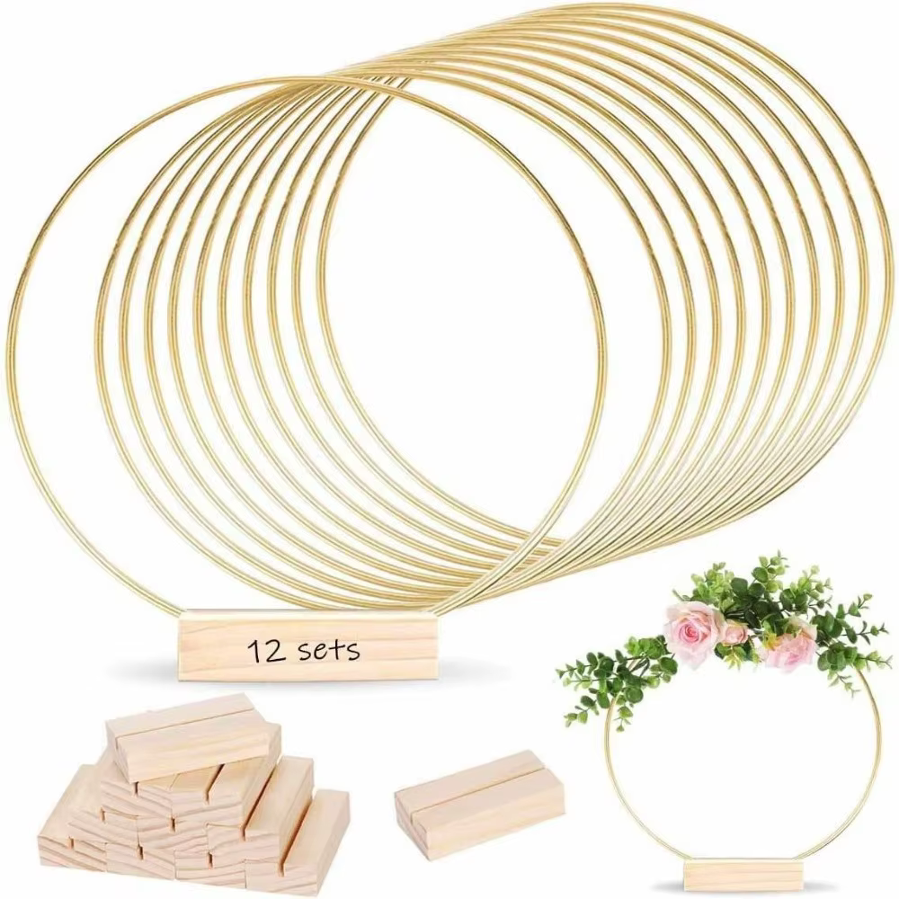 Cercle en fer doré de 30 cm pour couronne florale