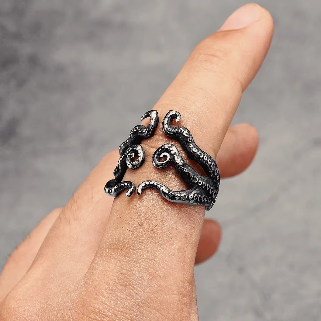 Bague tentacule poulpe pour hommes